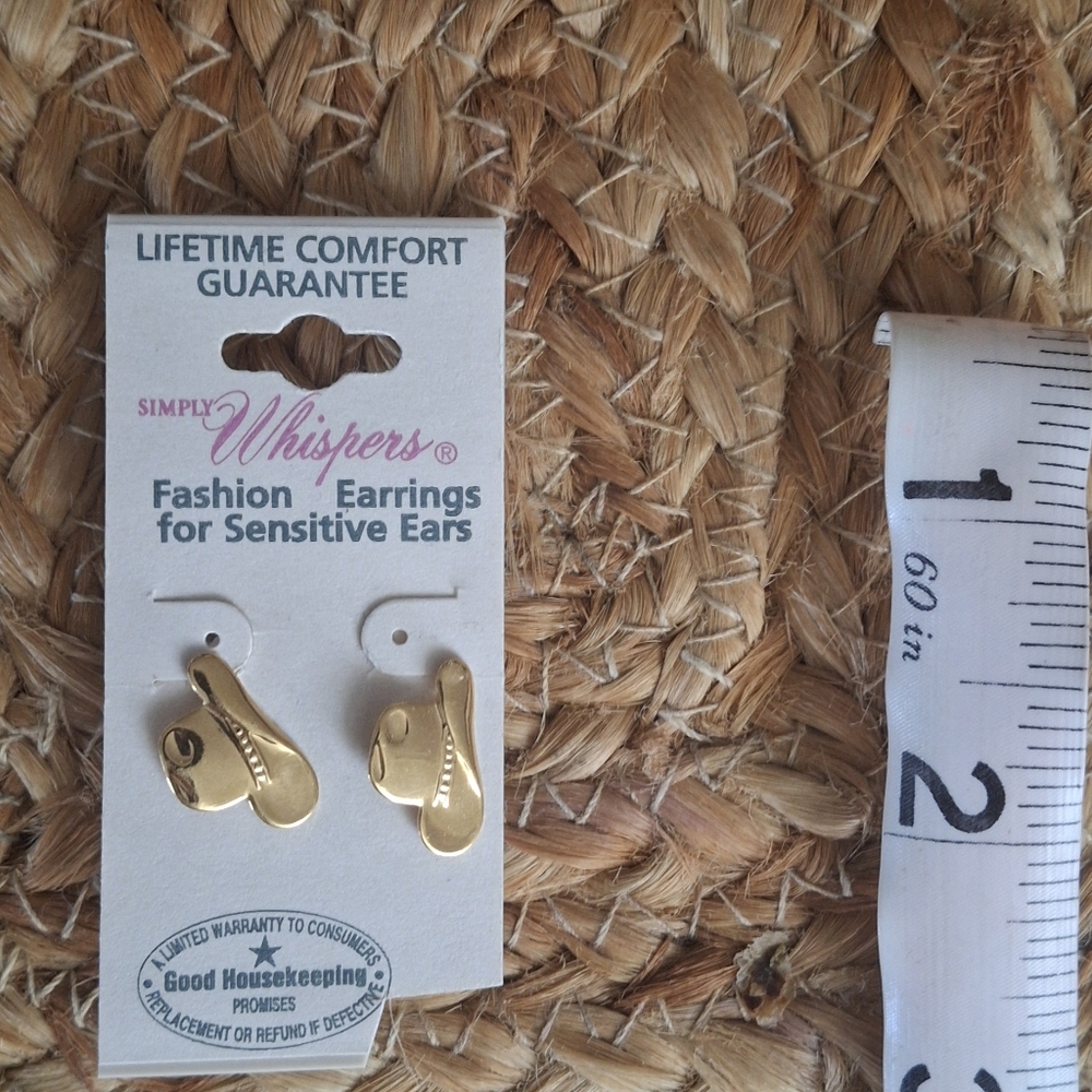 Vintage‎ gold tone cowgirl hat earings western rodeo country yellowstone